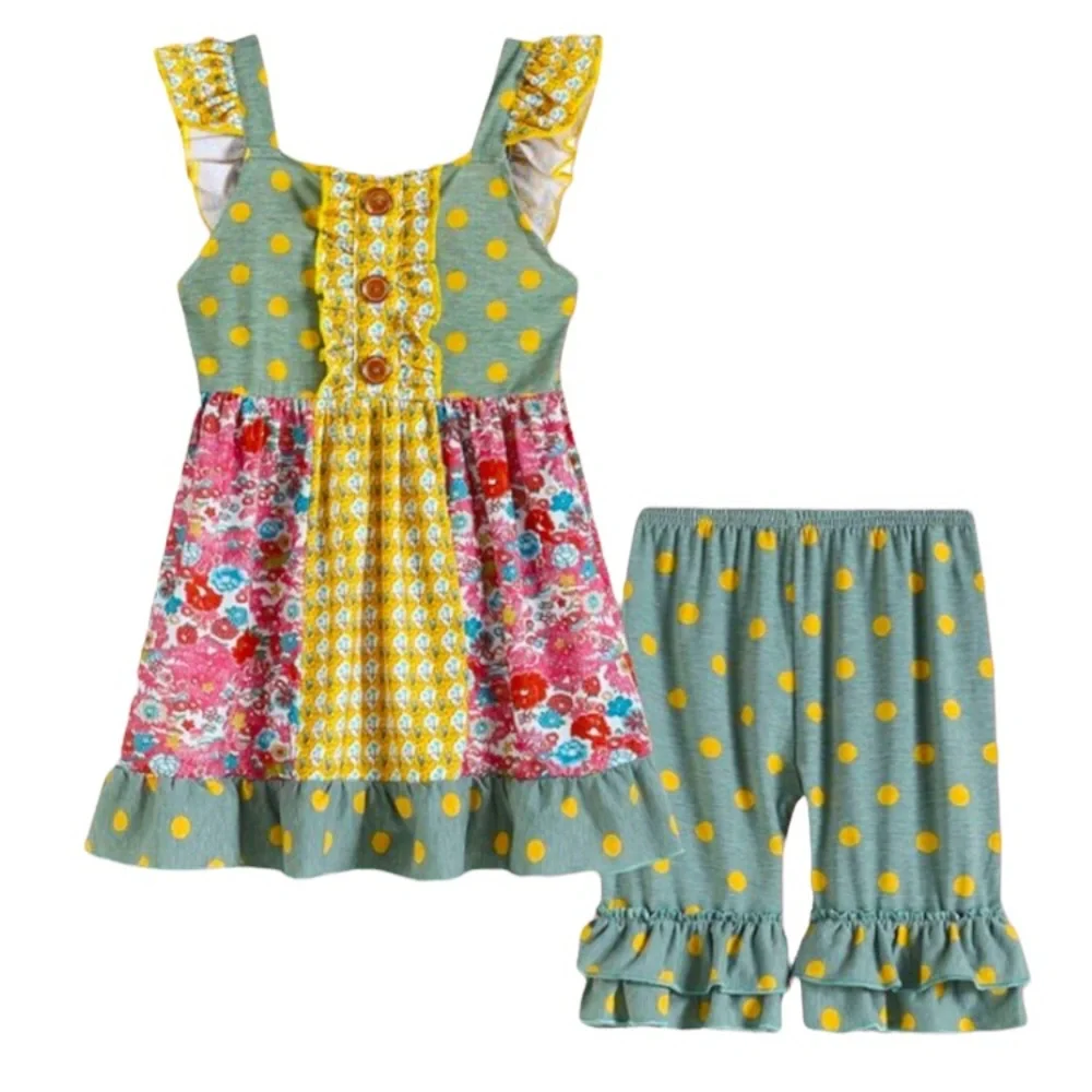 New! Bundle of New Floral A-Line Dress & Shorts & 2 A-Line Dresses 2T